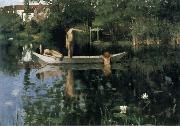 William Stott of Oldham The Bathing Place oil painting artist